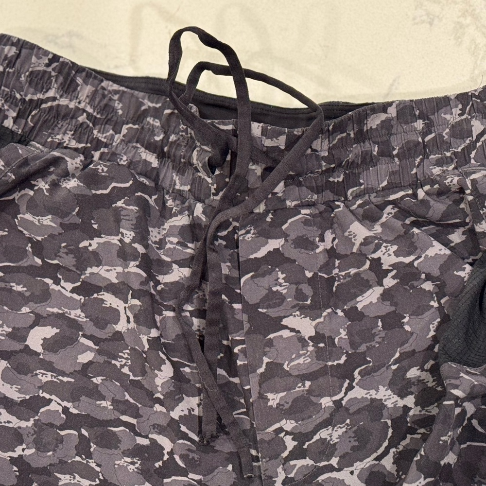 Lululemon Gray Camouflage Joggers with Drawstring